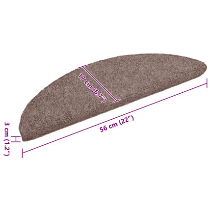 Trappmattor självhäftande 5 st 56x17x3 cm ljusbrun halvrunda