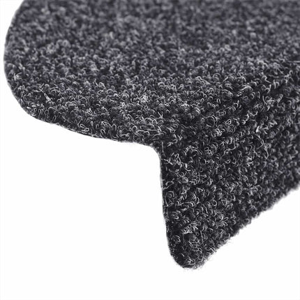 Trappmattor självhäftande 10 st 56x17x3 cm mörkgrå halvrunda