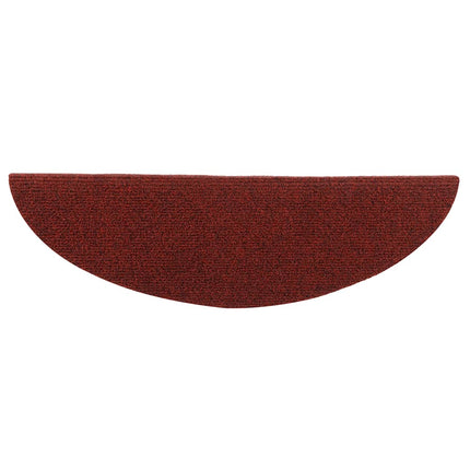 Trappmattor självhäftande 10 st 56x17x3 cm bordeauxröd halvrunda