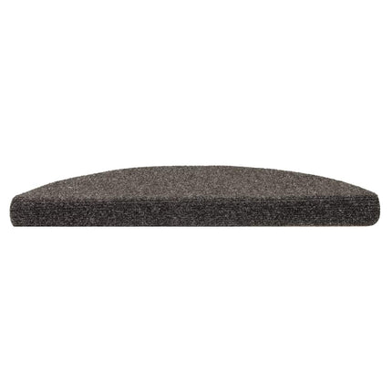 Trappmattor självhäftande 10 st 56x17x3 cm antracit halvrunda