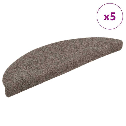 Trappmattor självhäftande 5 st 56x17x3 cm beige halvrunda