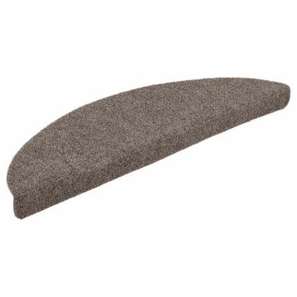 Trappmattor självhäftande 5 st 56x17x3 cm beige halvrunda