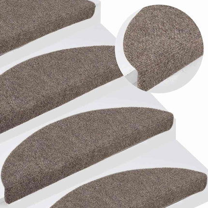 Trappmattor självhäftande 5 st 56x17x3 cm beige halvrunda