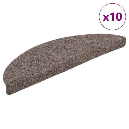 Trappmattor självhäftande 10 st 56x17x3 cm beige halvrunda