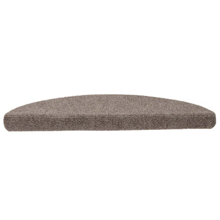 Trappmattor självhäftande 10 st 56x17x3 cm beige halvrunda