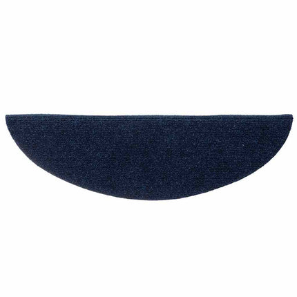 Trappmattor självhäftande 10 st 56x17x3 cm marinblå halvrunda