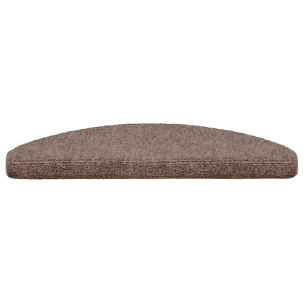 Trappmattor självhäftande 5 st 65x21x4 cm ljusbrun halvrunda stora