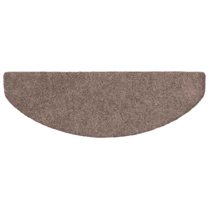 Trappmattor självhäftande 5 st 65x21x4 cm ljusbrun halvrunda stora
