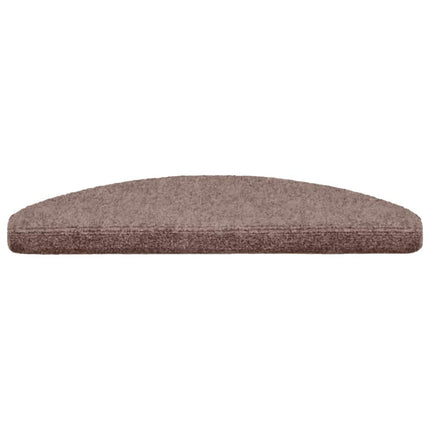 Trappmattor självhäftande 10 st 65x21x4 cm ljusbrun halvrunda stora