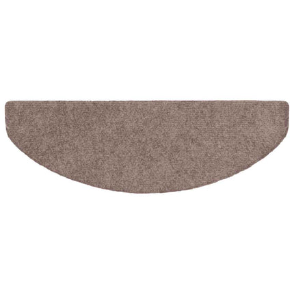 Trappmattor självhäftande 10 st 65x21x4 cm ljusbrun halvrunda stora