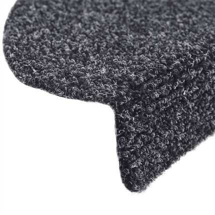 Trappmattor självhäftande 5 st 65x21x4 cm mörkgrå halvrunda stora