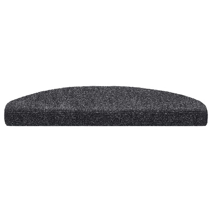 Trappmattor självhäftande 10 st 65x21x4 cm mörkgrå halvrunda stora