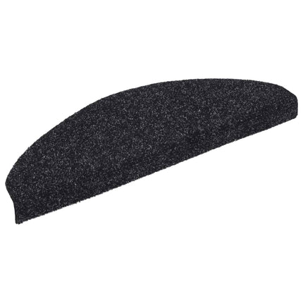 Trappmattor självhäftande 5 st 65x21x4 cm svarta halvrunda stora