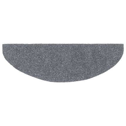 Trappmattor självhäftande 5 st 65x21x4 cm ljusgrå halvrunda stora