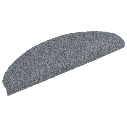 Trappmattor självhäftande 10 st 65x21x4 cm ljusgrå halvrunda stora