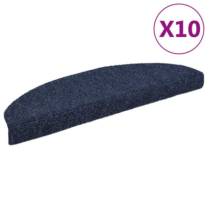 Trappmattor självhäftande 10 st 65x21x4 cm blå halvrunda stora