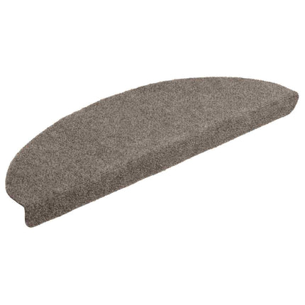 Trappmattor självhäftande 10 st 65x21x4 cm beige halvrunda stora