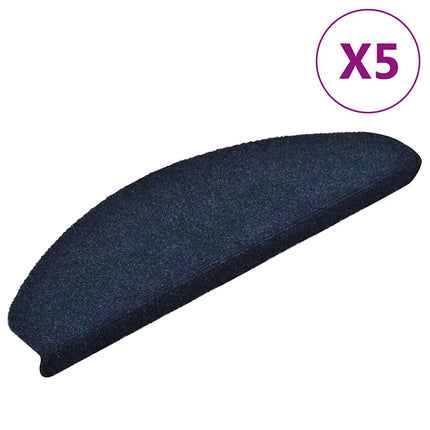 Trappmattor självhäftande 5 st 65x21x4 cm marinblå halvrunda stora