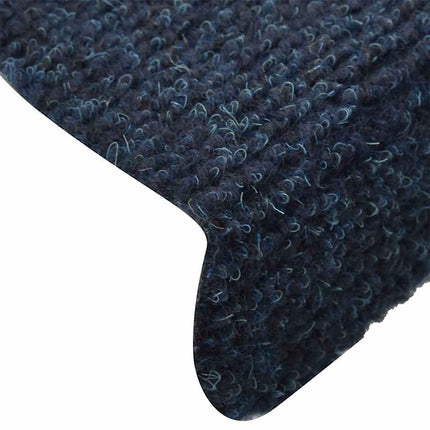 Trappmattor självhäftande 10 st 65x21x4 cm marinblå halvrunda stora