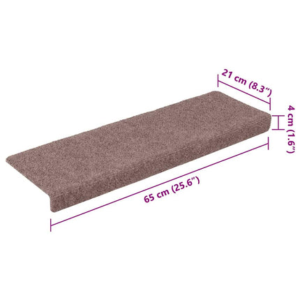 Trappmattor självhäftande 5 st 65x21x4 cm ljusbrun rektangulära kanter