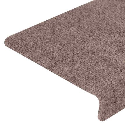 Trappmattor självhäftande 10 st 65x21x4 cm ljusbrun rektangulära kanter