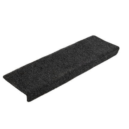 Trappmattor självhäftande 5 st 65x21x4 cm mörkgrå rektangulär kant