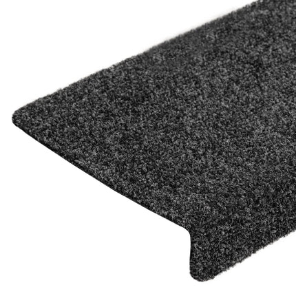 Trappmattor självhäftande 5 st 65x21x4 cm mörkgrå rektangulär kant