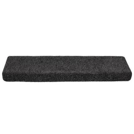 Trappmattor självhäftande 10 st 65x21x4 cm mörkgrå rektangulär kant
