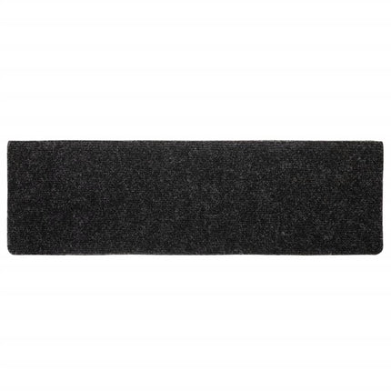 Trappmattor självhäftande 5 st 65x21x4 cm svarta rektangulära kanter