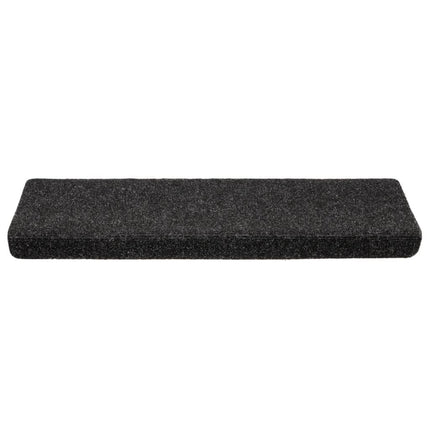 Trappmattor självhäftande 10 st 65x21x4 cm svarta rektangulära kanter