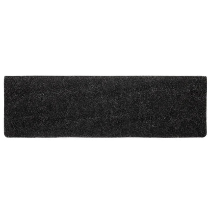 Trappmattor självhäftande 10 st 65x21x4 cm svarta rektangulära kanter