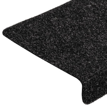 Trappmattor självhäftande 10 st 65x21x4 cm svarta rektangulära kanter
