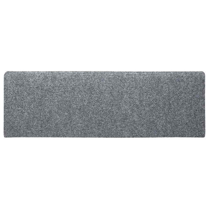 Trappmattor självhäftande 5 st 65x21x4 cm ljusgrå rektangulär kant
