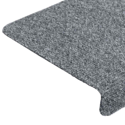 Trappmattor självhäftande 5 st 65x21x4 cm ljusgrå rektangulär kant