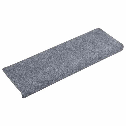 Trappmattor självhäftande 10 st 65x21x4 cm ljusgrå rektangulär kant