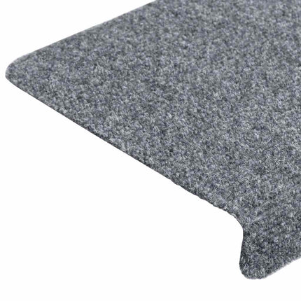 Trappmattor självhäftande 10 st 65x21x4 cm ljusgrå rektangulär kant