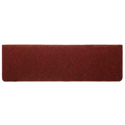 Trappmattor självhäftande 10 st 65x21x4 cm bordeauxröd rektangulär kant