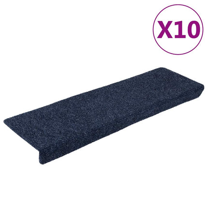 Trappmattor självhäftande 10 st 65x21x4 cm antracit rektangulär kant