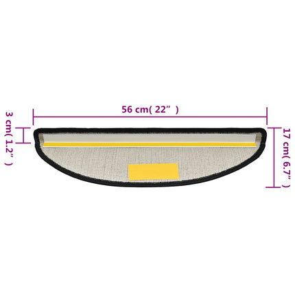 Trappmattor 10 st 56x17x3 cm antracit halvrunda