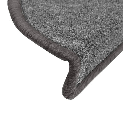 Trappmattor 10 st 56x17x3 cm mörkgrå halvrunda