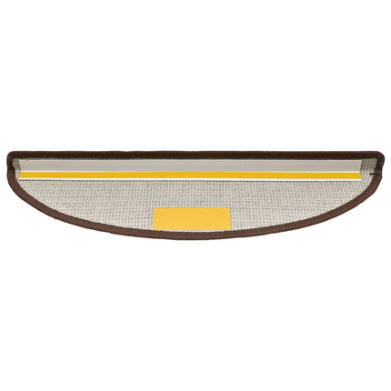 Trappmattor 10 st 56x17x3 cm kaffebruna halvrunda