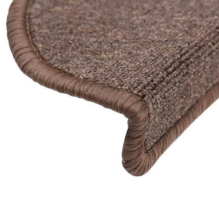 Trappmattor 10 st 56x17x3 cm kaffebruna halvrunda