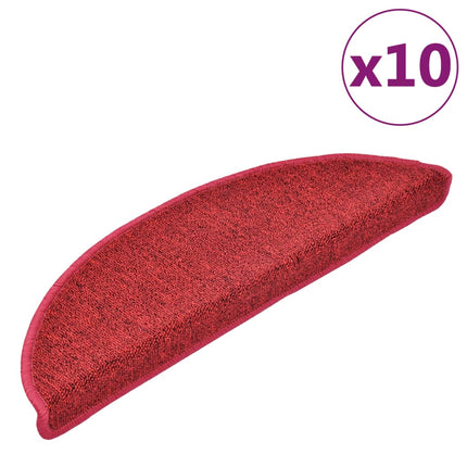 Trappmattor 10 st 56x17x3 cm röd halvrunda