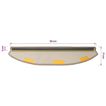 Trappmattor 10 st 56x17x3 cm taupe halvrunda