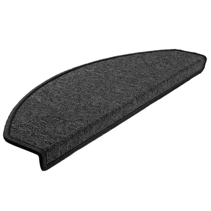 Trappmattor 10 st 65x24x4 cm antracit halvrunda stora