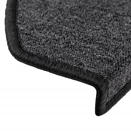 Trappmattor 10 st 65x24x4 cm antracit halvrunda stora