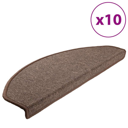 Trappmattor 10 st 65x24x4 cm kaffebruna halvrunda stora