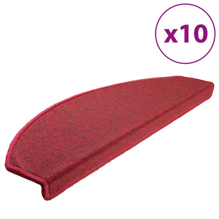 Trappmattor 10 st 65x24x4 cm röd halvrunda stora