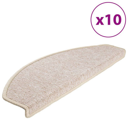 Trappmattor 10 st 65x24x4 cm Taupe halvrunda stora