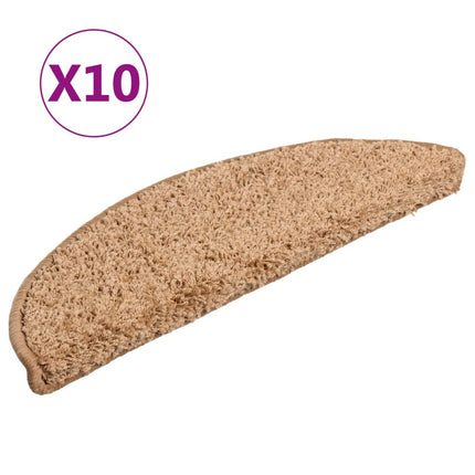 Trappmattor 10 st 56x17x3 cm beige halvrunda